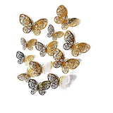12X 3D Butterfly Wall Decals Stickers Removable Kids Nursery Decoration - 7606 - Low Angle