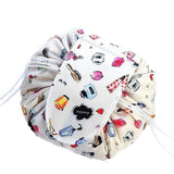 Portable Travel Makeup Bag Drawstring Cosmetic Pouch Lazy Storage Organiser Case - Beige Lipstick