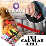 Adjustable Pet Harness Lead for Car Travel with Clip Attachment Nylon Restraint Strap - Black - Front View