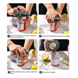 Topless Can Opener Manual Kitchen Tool for Beer Soda and Tin Bottles - Black