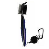 Golf Cleaning Brush Retractable Stock Color Groove Cleaner With Reel Club Ball - Black