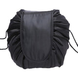 Portable Travel Makeup Bag Drawstring Cosmetic Pouch Lazy Storage Organiser Case - Black