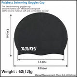 Aolikes Silicone Swimming Cap Waterproof Unisex Swim Hat for Men and Women - Black