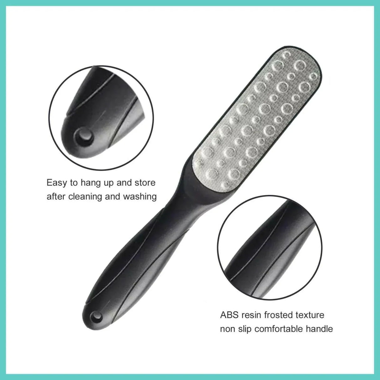 Double Sided Foot File Pedicure Rasp Scrubber Cleaner Dead Skin Callus Remover - Black