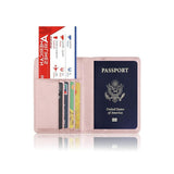 RFID Passport Holder Slim Leather Travel Wallet ID Card Cover Case for Men Women - Black