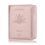 RFID Passport Holder Slim Leather Travel Wallet ID Card Cover Case for Men Women - Black - 45-Degree Angle