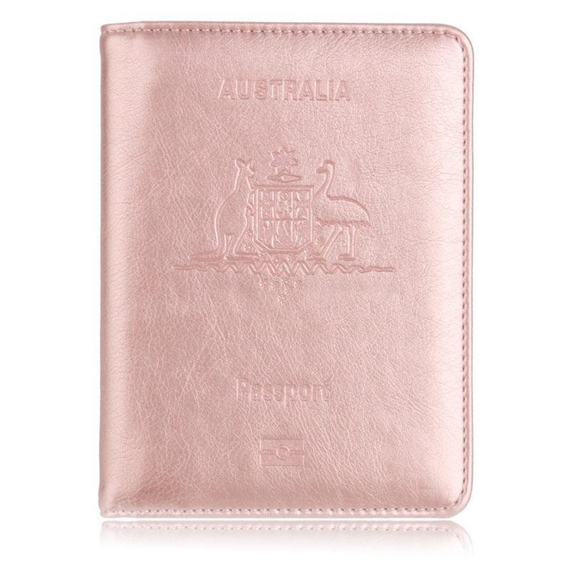 RFID Passport Holder Slim Leather Travel Wallet ID Card Cover Case for Men Women - Black