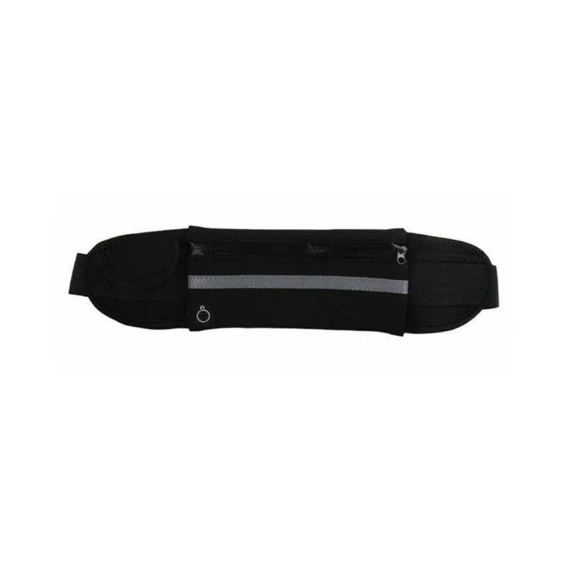 Waterproof Running Bum Bag Fanny Pack Waist Belt Money Wallet Zip Pouch Sports - Black