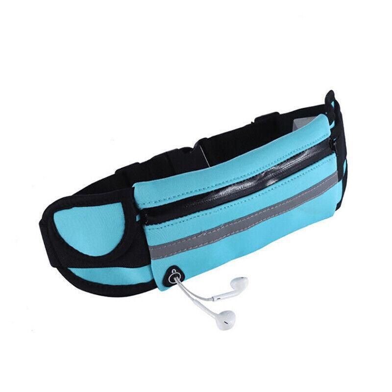Waterproof Running Bum Bag Fanny Pack Waist Belt Money Wallet Zip Pouch Sports - Black