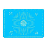 Blue Reusable Non-Stick Silicone Rolling Dough Mat Cake Pastry Baking Fondant Sheet - 40*30cm - Front View