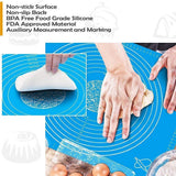 Blue Reusable Non-Stick Silicone Rolling Dough Mat Cake Pastry Baking Fondant Sheet - 40*30cm