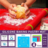 Blue Reusable Non-Stick Silicone Rolling Dough Mat Cake Pastry Baking Fondant Sheet - 64*45cm