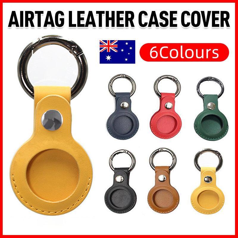 For Apple Airtag Leather Case Cover Air Tag Keychain Holder Sleeve Shell Tracker - Blue