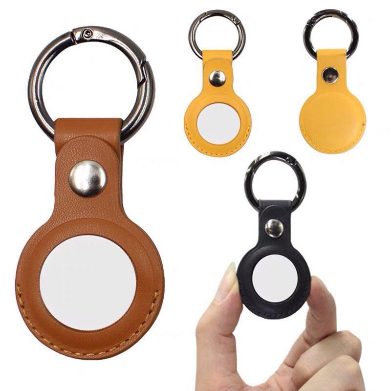 For Apple Airtag Leather Case Cover Air Tag Keychain Holder Sleeve Shell Tracker - Blue