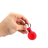 For Apple Airtag Leather Case Cover Air Tag Keychain Holder Sleeve Shell Tracker - Blue - 45-Degree Angle