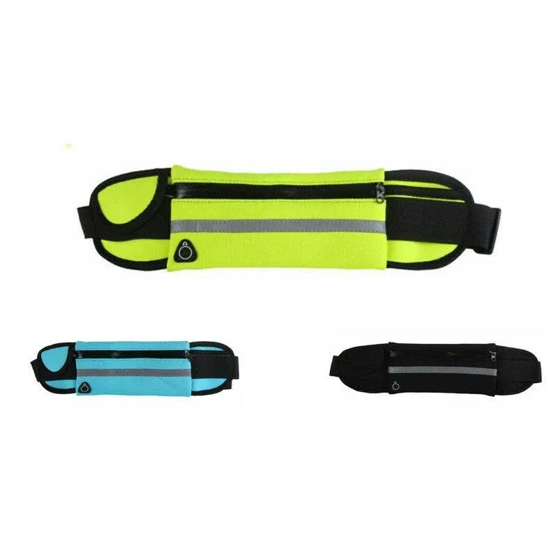 Waterproof Running Bum Bag Fanny Pack Waist Belt Money Wallet Zip Pouch Sports - Blue