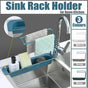 Telescopic Sink Rack Holder Expandable Storage Drain Basket Home Kitchen Kit - Blue