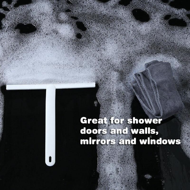 Shower Squeegee Bathroom Mirror Window Glass Cleaner Wiper Home Cleaning Tool - Blue