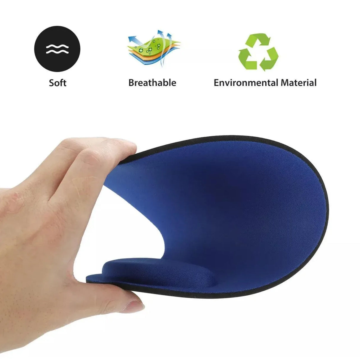 Comfort Mouse Pad with Built In Wrist Support Non Slip Ergonomic Mice Mat - Blue