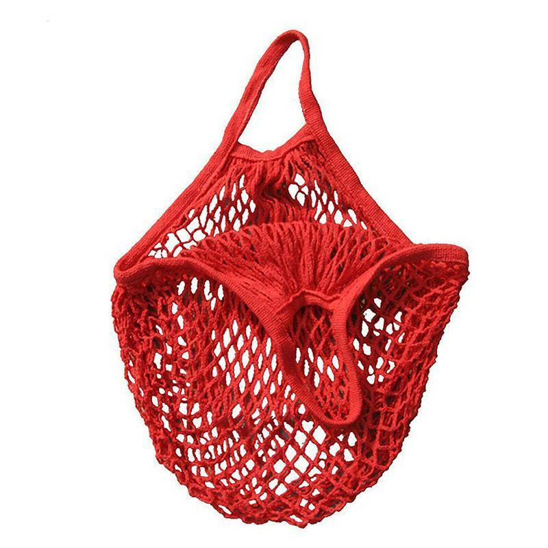 Reusable Mesh Net Shopping Bag String Tote Grocery Fruit Vegetable Storage - Brown