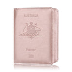 RFID Passport Holder Slim Leather Travel Wallet ID Card Cover Case for Men Women - Brown