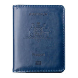RFID Passport Holder Slim Leather Travel Wallet ID Card Cover Case for Men Women - Brown - Low Angle