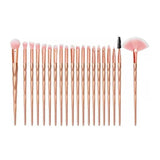 20 Pcs Eye Make-Up Brushes Diamond Unicorn Eyeshadow Eyebrow Blending Brush Set - Gold