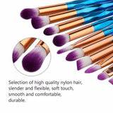 20 Pcs Eye Make-Up Brushes Diamond Unicorn Eyeshadow Eyebrow Blending Brush Set - Gold - Extra Image
