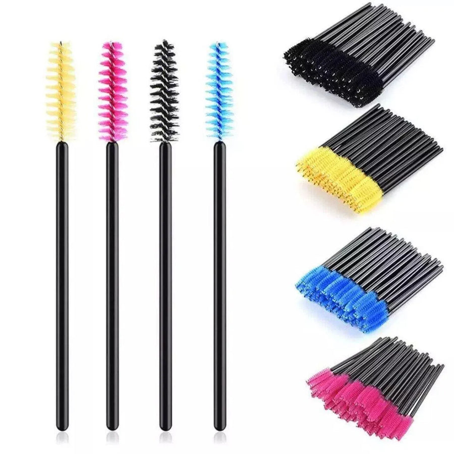 50X Disposable Mascara Wands Eyelash Brushes Applicator Lash Extension Brush - gold+black