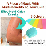 5 Pcs Towel Exfoliating Bath Washcloth Viscose Scrub Mitten Towel - Green *5 PCS - Side View