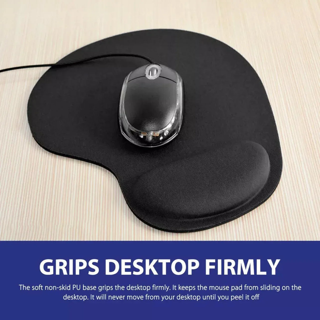 Comfort Mouse Pad with Built In Wrist Support Non Slip Ergonomic Mice Mat - Green