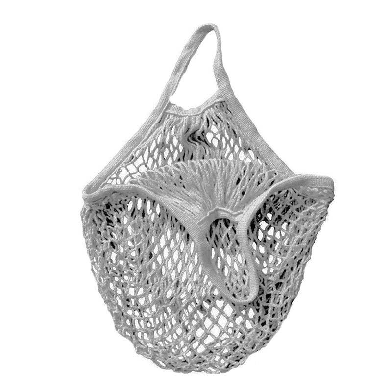 Reusable Mesh Net Shopping Bag String Tote Grocery Fruit Vegetable Storage - Grey