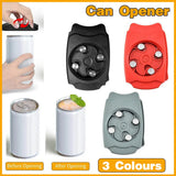Topless Can Opener Manual Kitchen Tool for Beer Soda and Tin Bottles - Grey - Front View