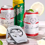 Topless Can Opener Manual Kitchen Tool for Beer Soda and Tin Bottles - Grey - Close-Up Angle