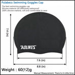 Aolikes Silicone Swimming Cap Waterproof Unisex Swim Hat for Men and Women - Grey