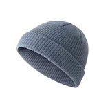 Men Women Mini Fisherman Beanie Winter Spring Hat Soft Knitted Docker Skull Cap - Khaki