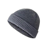 Men Women Mini Fisherman Beanie Winter Spring Hat Soft Knitted Docker Skull Cap - Khaki
