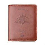 RFID Passport Holder Slim Leather Travel Wallet ID Card Cover Case for Men Women - Light Blue