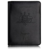 RFID Passport Holder Slim Leather Travel Wallet ID Card Cover Case for Men Women - Light Blue