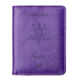 RFID Passport Holder Slim Leather Travel Wallet ID Card Cover Case for Men Women - Light Blue