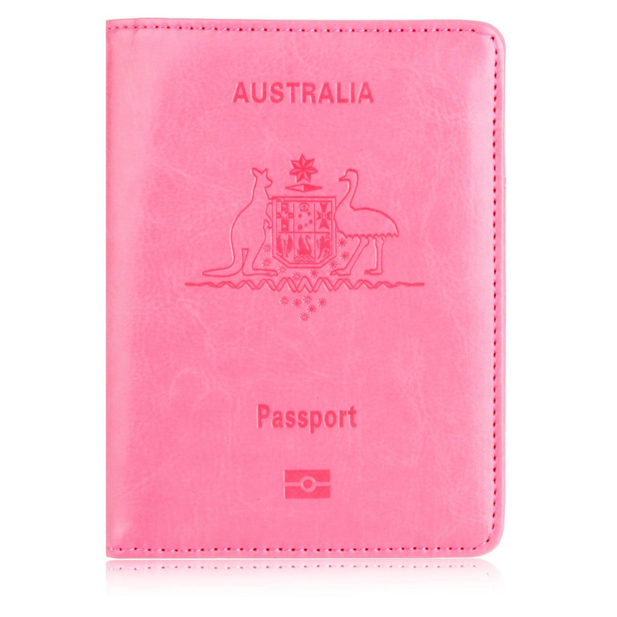 RFID Passport Holder Slim Leather Travel Wallet ID Card Cover Case for Men Women - Light Blue