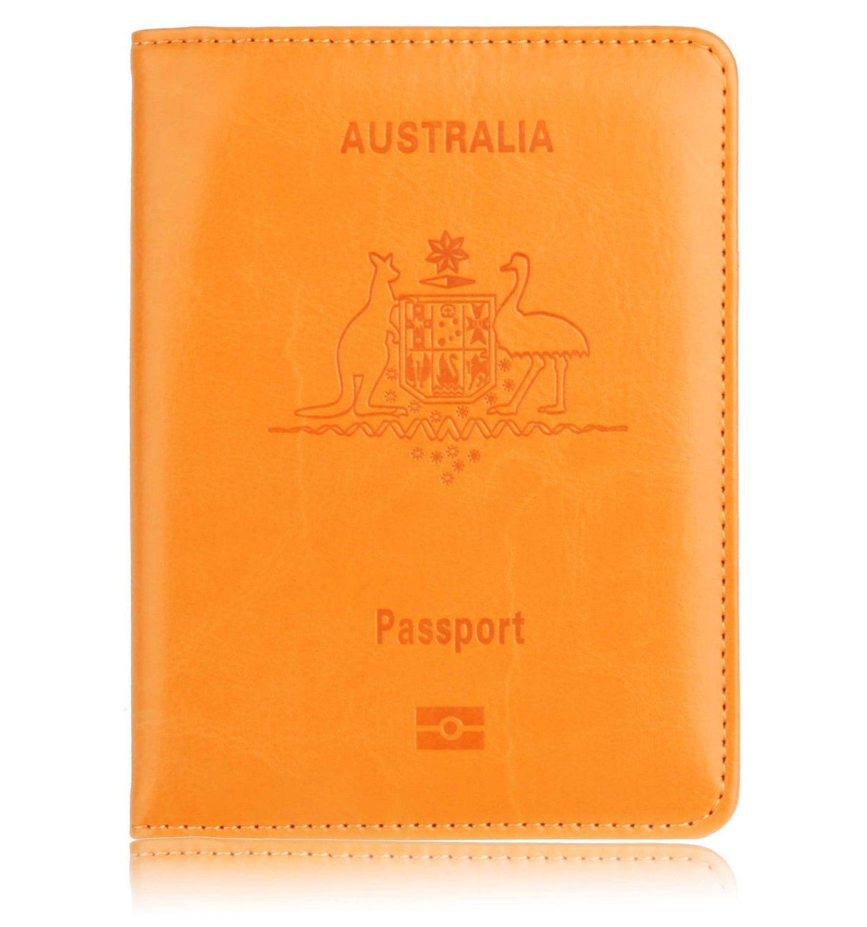 RFID Passport Holder Slim Leather Travel Wallet ID Card Cover Case for Men Women - Light Blue