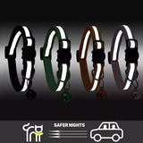 Reflective Cat Collar with Breakaway Buckle and Bell Adjustable for Small Pet Use - Light Green - Extra Image