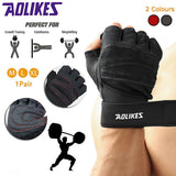 L Size Weight Lifting Gloves Gym Bodybuilding Fitness Workout Cycling Crossfit Men - One Pair Grey