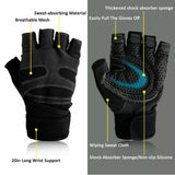 L Size Weight Lifting Gloves Gym Bodybuilding Fitness Workout Cycling Crossfit Men - One Pair Grey - 45-Degree Angle