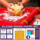 Orange Reusable Non-Stick Silicone Rolling Dough Mat Cake Pastry Baking Fondant Sheet - 29*26cm