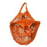 Reusable Mesh Net Shopping Bag String Tote Grocery Fruit Vegetable Storage - Orange