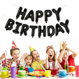40Cm 3D Happy Birthday Letters Balloons Inflating Foil Banner Bunting Celebrate - Pink - Rear View