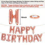 40Cm 3D Happy Birthday Letters Balloons Inflating Foil Banner Bunting Celebrate - Pink - Low Angle