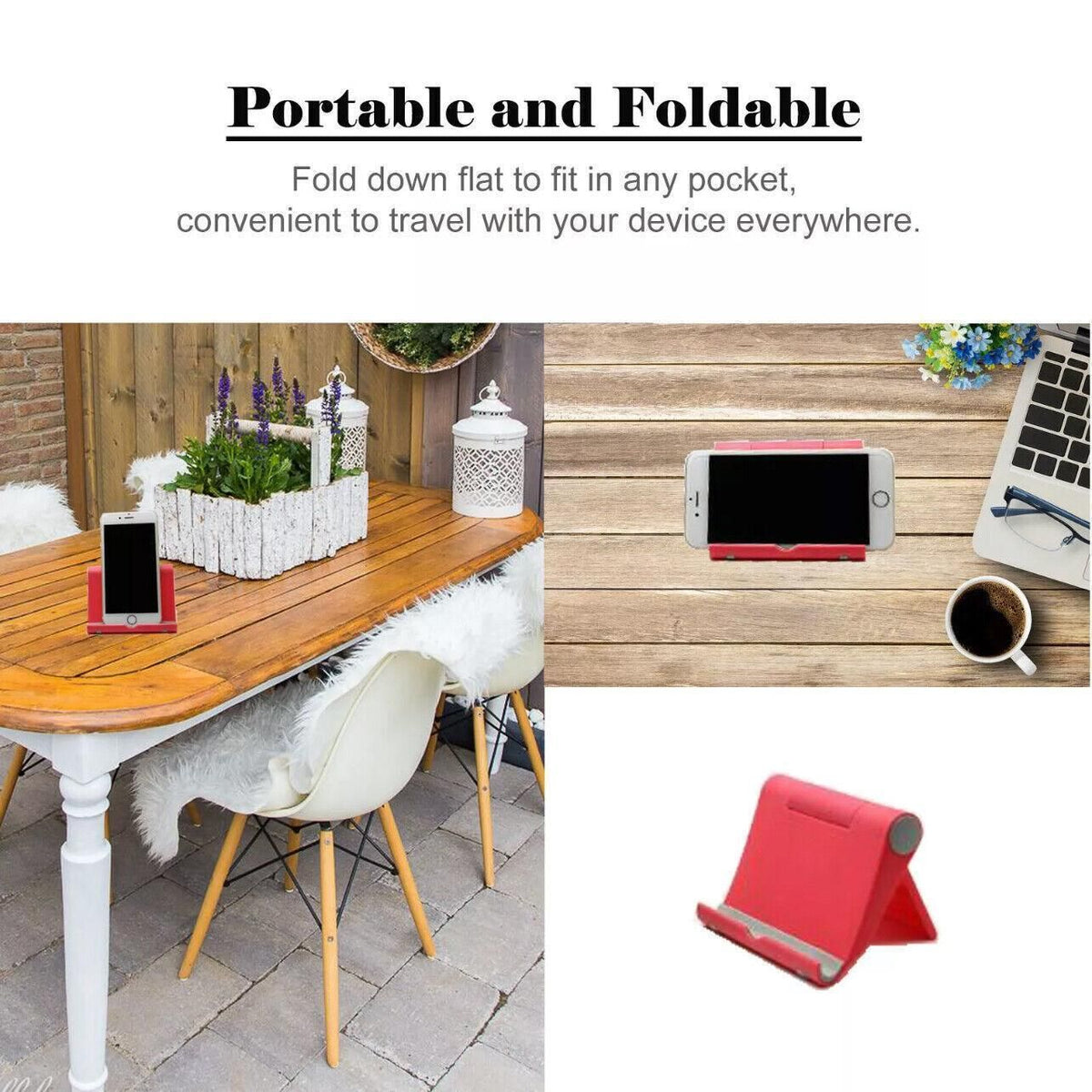 Desk Stand Holder for Mobile Phone Tablet iPad iPhone Samsung Universal Mount - Pink